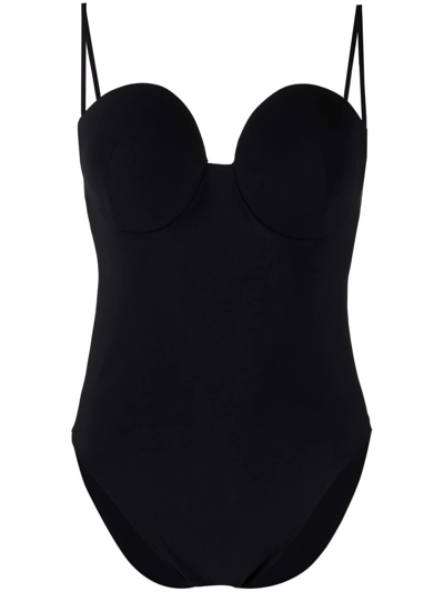 Magda Butrym Lycra Roses One Piece Swimsuit In Black