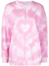 RED VALENTINO TIE-DYE HEART PATTERN SWEATSHIRT