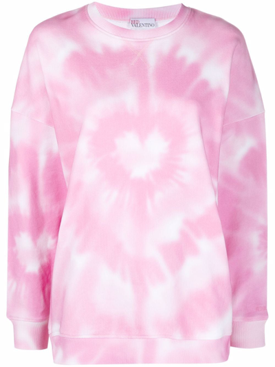 Red Valentino Redvalentino Tie Dye Pattern Sweatshirt In Pink