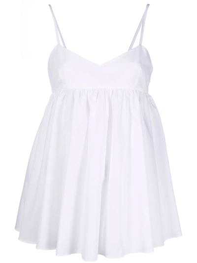 ASPESI SPAGHETTI-STRAP PEPLUM TOP
