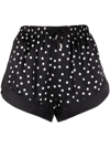 SAINT LAURENT HIGH-WAIST POLKA-DOT SILK SHORTS