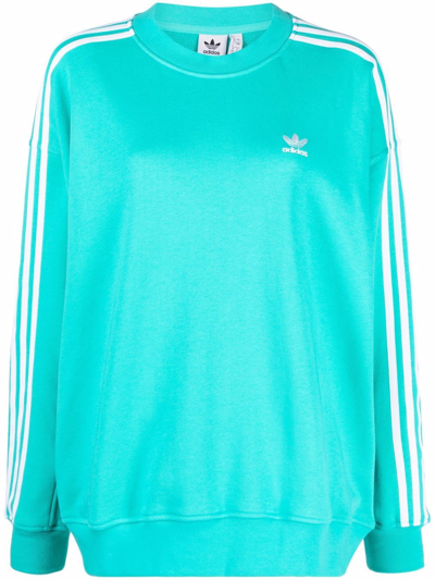 Adidas Originals Semiru Stripe-sleeve Sweatshirt In Grün