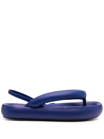 Isabel Marant Orene Padded Leather Flatform Sandals In Blue