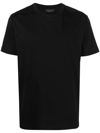 Roberto Collina Ribbed Trim Cotton T-shirt In Black