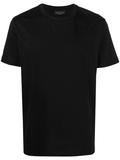 Roberto Collina Ribbed Trim Cotton T-shirt In Black