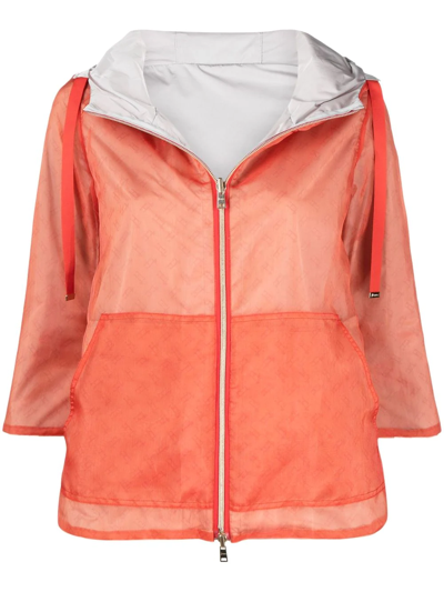 Herno Reversible Hooded Jacket In Orange