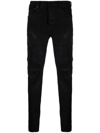 Château Lafleur-gazin Low-rise Ripped Skinny Jeans In Schwarz