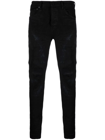 Château Lafleur-gazin Low-rise Ripped Skinny Jeans In Schwarz