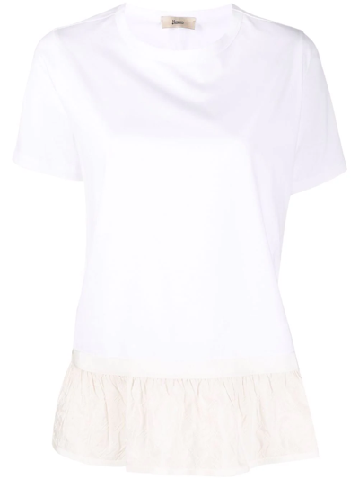 Herno Layered-trim T-shirt In White