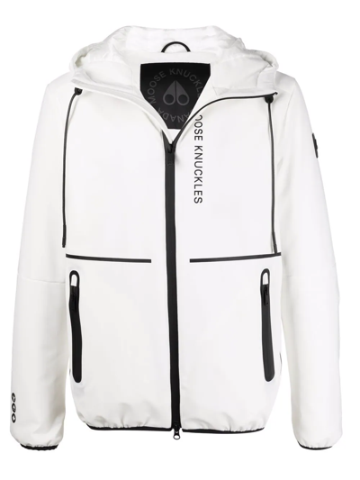 Moose Knuckles Grayton Logo-print Zip-fastening Jacket In White