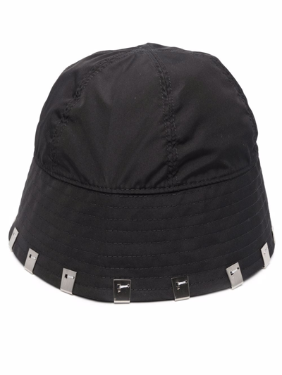 Alyx Lightercap Branded Cotton Bucket Hat In Black Blk0001