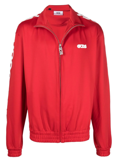 Gcds Logo-print Zip-up Track Jacket In Red