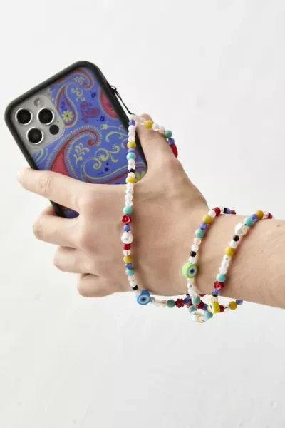 Urban Outfitters Uo Xl Beaded Phone Strap In Evil Eye