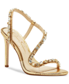 Jessica Simpson Women's Jaycin Evening Embelished Barely-there Dress Sandals Women's Shoes In Gold / Clear