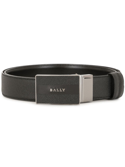 Bally Mens Black Oliver 35mm Leather Belt In Black,green