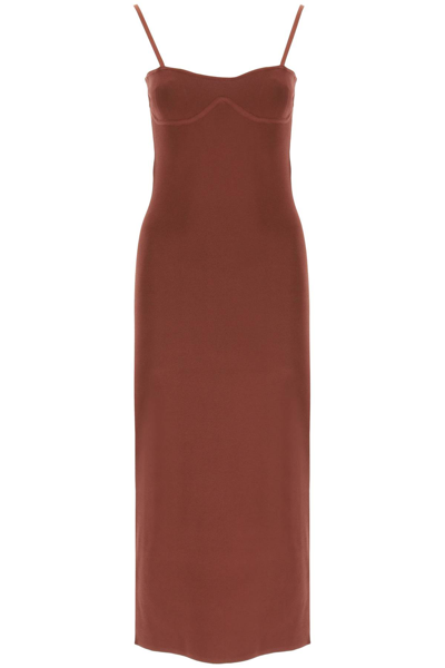 Nanushka Mollie Viscose Knit Mini Dress In Brown