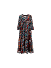 La Doublej Jennifer Jane Floral Tiered Maxi Silk Dress In Fire Flower