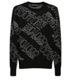 VERSACE JEANS COUTURE BLACK CREWNECK SWEATER WITH LOGO