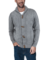 X-ray Cable Knit Cardigan Sweater In Light Gray