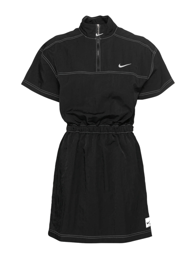 Nike Swoosh-logo Detail Dress In Black