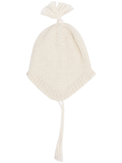 Bonpoint Kids' Knitted Tassel Woolly Hat In White