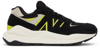 New Balance Black & Yellow 57/40 Sneakers In Black / Sulfur Yello