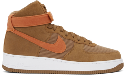 Nike Tan Air Force 1 High '07 Lx Sneakers In Driftwood/ White/ Hot Curry