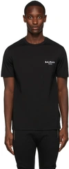 Balmain Flocked Logo Short-sleeve T-shirt In Black