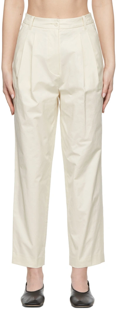 Nothing Written Off-white Rustle Casual Trousers In Cream