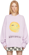 WE11 DONE PURPLE KNIT SMILEY SWEATER