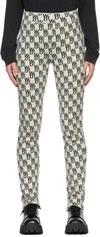 We11 Done White Wool & Cashmere Knit Logo Leggings In Ivory