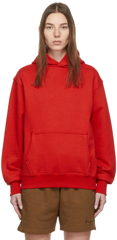 Adidas X Humanrace By Pharrell Williams Red Humanrace Basics Hoodie In Vivid Red
