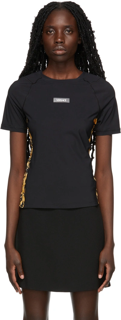 Versace Barocco Gym Shirt, Female, Black, Xs