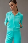 Juicy Couture Velour Zip Up Jacket In Mint