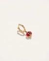 Piercing Inlay Ruby Hera Huggie In Gold