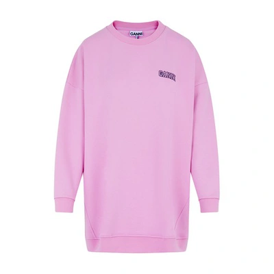 Ganni Long Sleeved Software Isoli Oversized Sweatshirt In Pink