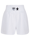 Chiara Ferragni Shorts With Star Eyes Application In White