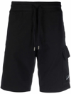 C.P. COMPANY CP COMPANY MEN'S BLACK COTTON SHORTS,12CMSB021A002246G999 XL