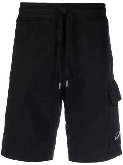 C.p. Company Black Jersey Cargo Shorts