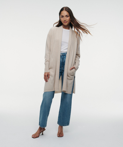 Naadam Cashmere Duster Cardigan With Side Slits In Oatmeal