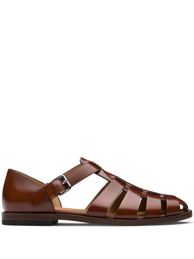 Church's Fisherman Bookbinder Fume Leather Sandals In Brown