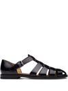 Mordecai Fisherman Nevada Leather Sandals In Black