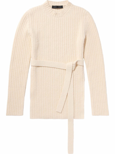 Proenza Schouler Belted Bouclé Jumper In Neutrals