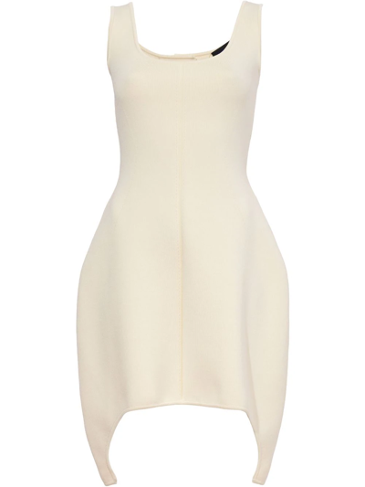 Proenza Schouler Compact Rib-knit Sculpted Mini Dress In Ecru