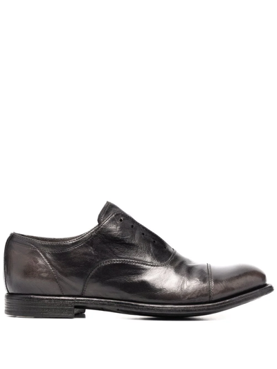Officine Creative Laceless Derby Shoes In Schwarz