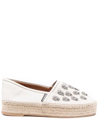 PHILIPP PLEIN CRYSTAL-EMBELLISHED LEATHER ESPADRILLES