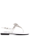 Philipp Plein Sandals Flat Crystal Skull With Crystals In Weiss