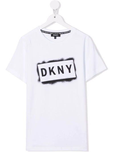 Dkny Teen Logo-print T-shirt In Weiss