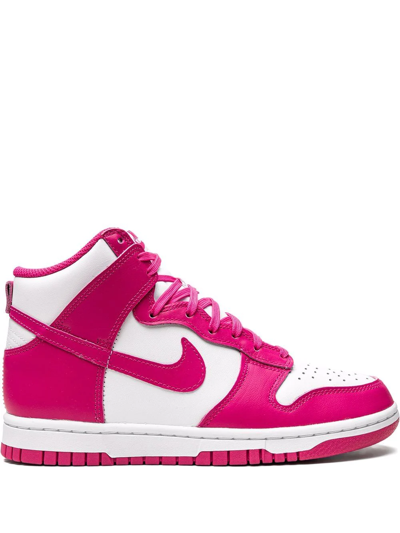 Nike Dunk High "pink Prime" Sneakers In White-pink Prime