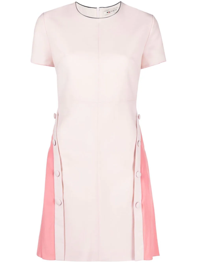 Ports 1961 Pleated-panel Colour-block Mini Dress In Pink